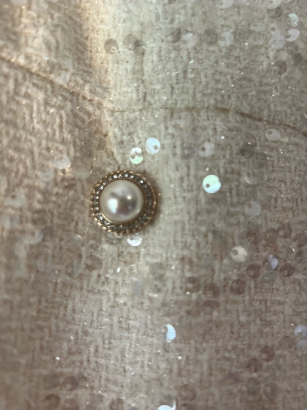 Lulus Glittering Charisma Cream Sequin Tweed Short Sleeve Skort Romper NWT XL - Picture 4 of 6
